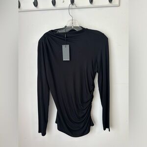 Rail black long sleeve with ruched detailing